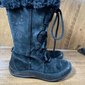 The North Face Black Suede Leather Lace Up Boots Primaloft Women's Size 7